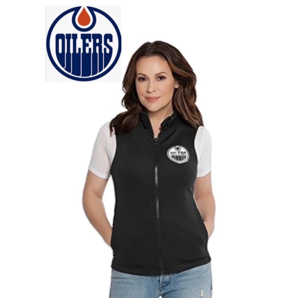 NWT [Touch by Alyssa Milano] Active Edmonton Oilers NHL Full-Zip Vest Womens L - Picture 2 of 12